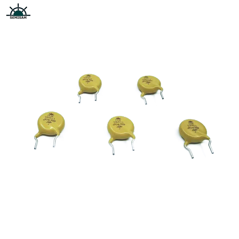 China originală producător de componente electronice pasive, galben MOV 10mm HVR10D511k zinc varistor