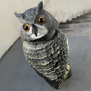 Plastic rotativ Head Simulat Owl ornamental în aer liber de vânătoare de vânătoare de vânătoare de peluză Patio Bird Decorare Pest Repellent Grădină Protector