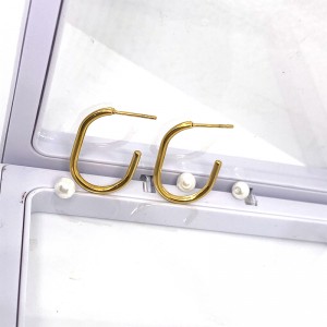 Oțel inoxidabil Vacuum Aur Placare 18K/14k Cercei Hoop