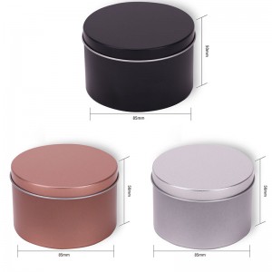 8OZ BLACK TINPLATE LUMBLE JAR Aromaterapie Ambalaje metalice Candle Jar 85 * 50mm