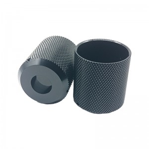 Knurled CNC de prelucrare a aluminiu de transformare Serviciu de frezatnegru Piese de anodizarenegru