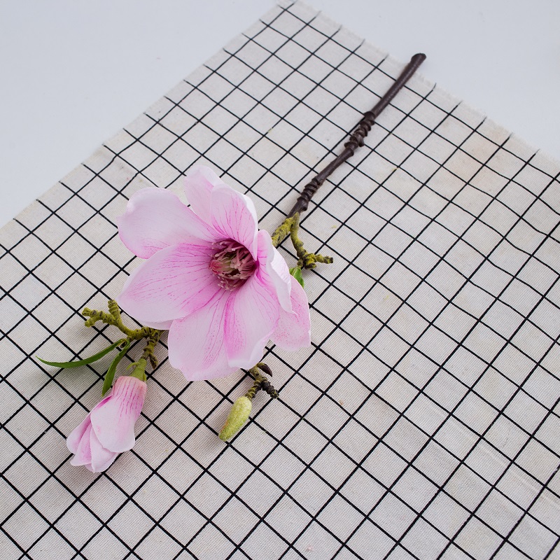 Vanzare fierbinte Singura ramura artificiala floare de mătase artificiale Magnolia floare pentru masa denunta Decoreaza