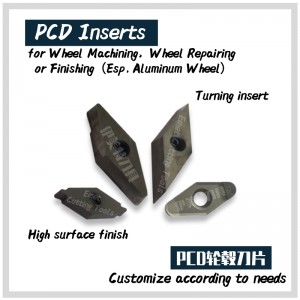 Instrumente de tăiere EMET, PCD INSERT/BLADE În special pentru prelucrarea pieselor motorului de automobile, repararea roților, fininnării roților, rotirea, despărțirea și groovarea, profilarea