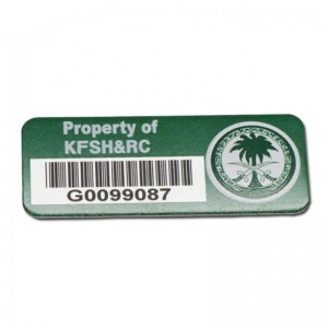 Comerț cu ridicata laser cu laser gravat Număr de serie Etichetă Metal Barcode etichetă etichetă tipărit de aluminiu Active etichetă labe