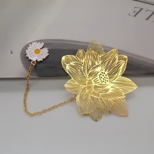 Promovarea marcajelor din alamă publicitară Gold Hollated Logo Souvenir Metal Bookmark