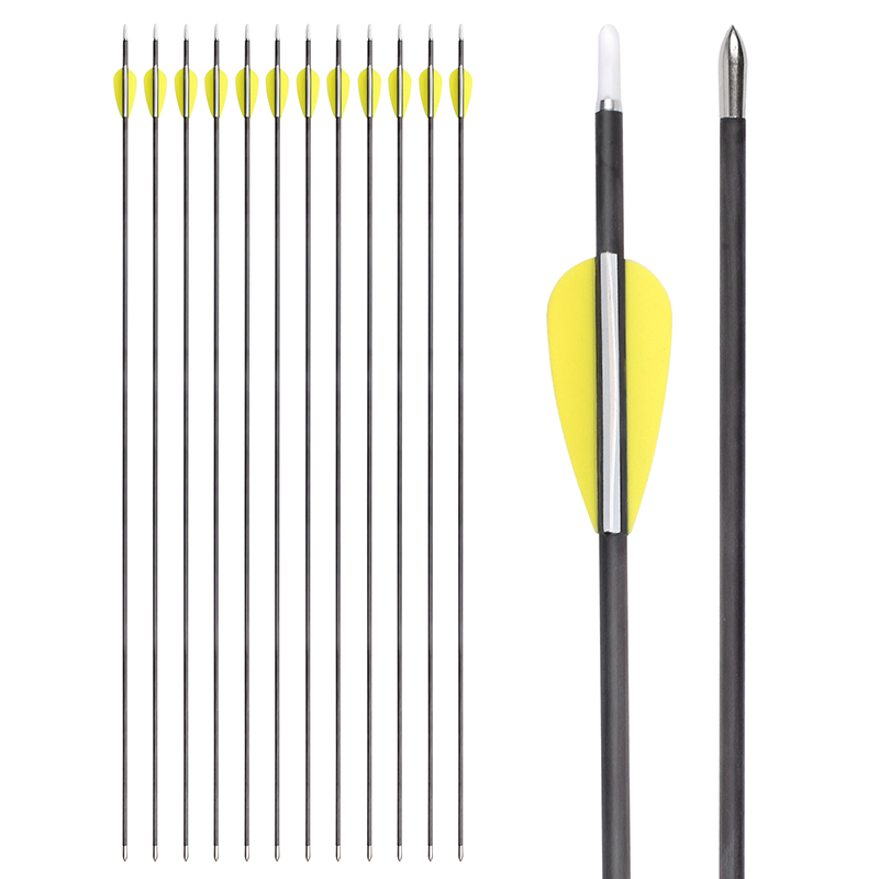 Elong Outdoor 121125 ID3.2mm Pure Carbon Arrow 32 \\ '\\' Arrows de carbon de arcul pentru fotografiere și practică țintă