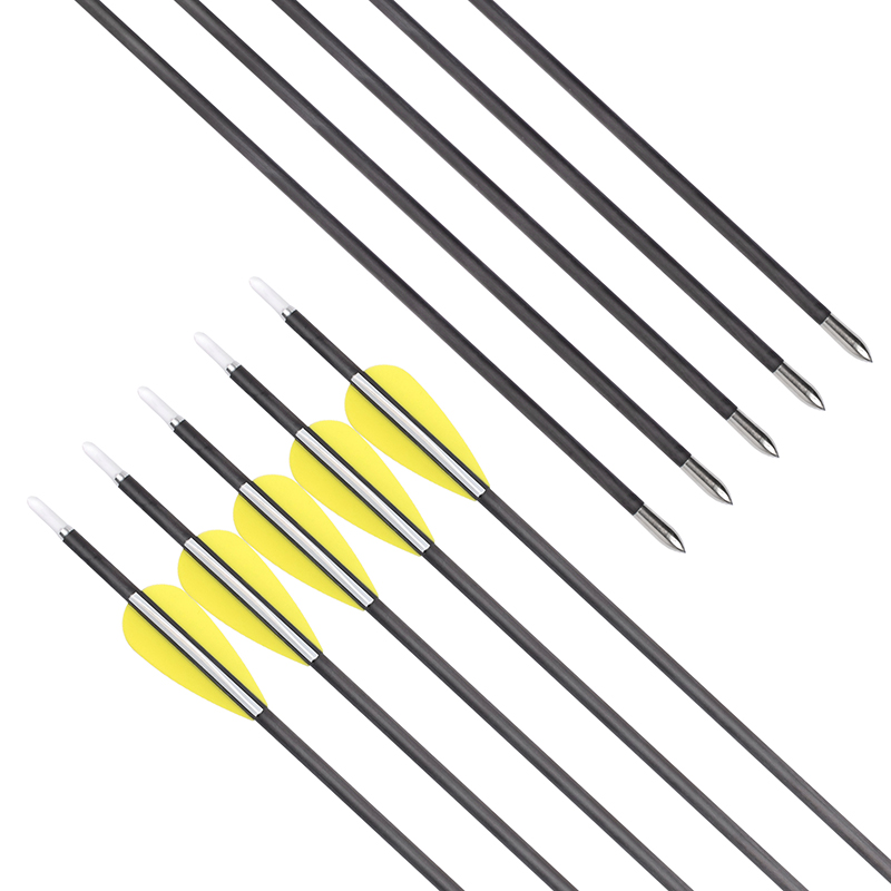 Elong Outdoor 121125 ID3.2mm Pure Carbon Arrow 32 \\ '\\' Arrows de carbon de arcul pentru fotografiere și practică țintă