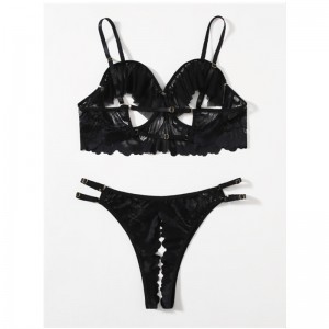 New Fashion Hot Black Hollow Out Lace Mesh Femei Mini Rochie Sexy Lingeri