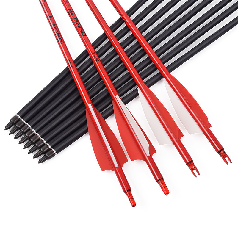 Elongarrow 115500-08 30inches Od7.8mm Compus Recurve Bow Shooting Arrows Rollfiberglass săgeți
