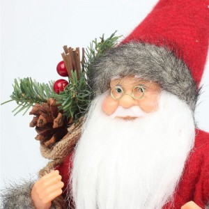 14INCH Standy Red Santa Claus ornament Decorare Figurina cu lampă de ulei și conul de pin în Bag Festivalul de vacanță Crăciun