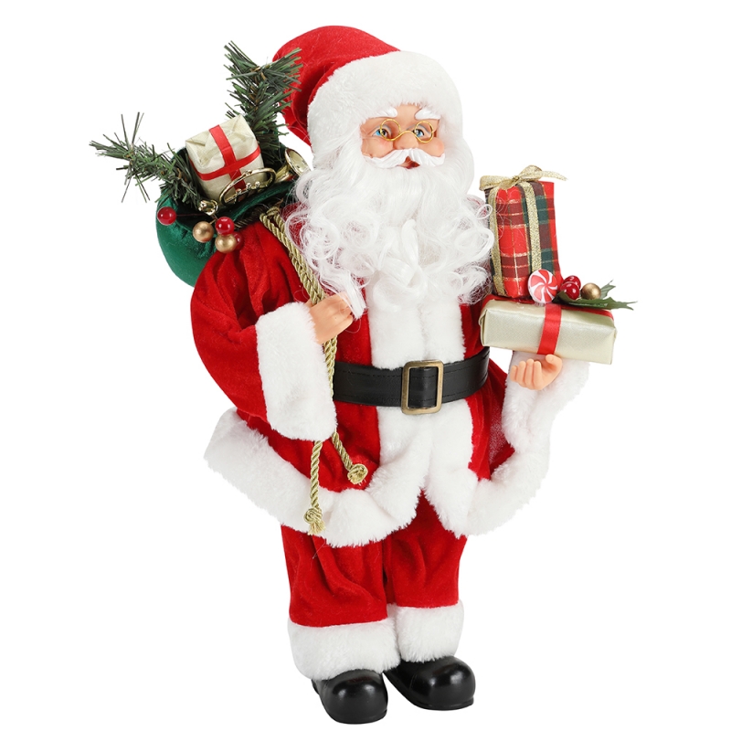42cm Crăciun în picioare Santa Claus ornament decorare Figurină Colecția Fabric Festival de vacanță Xmas Plus personalizat element