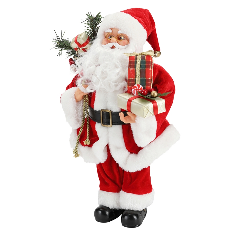 42cm Crăciun în picioare Santa Claus ornament decorare Figurină Colecția Fabric Festival de vacanță Xmas Plus personalizat element