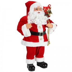 62cm Crăciun în picioare Santa Claus cu decorare ornament de lumânare Colecția Figurine Fabric Festivalul de vacanță Xmas Plush