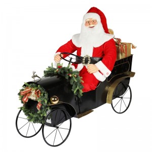 150cm Sleigh Sleigh Santa Claus cu ornament de iluminat Crăciun decor Colecția tradițională de vacanță