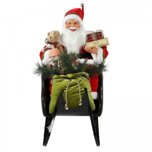 80cm ședinței Sleigh Santa Claus cu ornament de iluminare Crăciun decorationtradition de vacanță de vacanță colecție