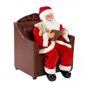 80 cm canapea Santa Claus cu ornament muzical de iluminat Crăciun decor de vacanță figurine colecție tradiționale Crăciun