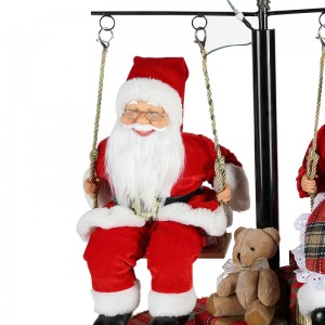 120cm Crăciun Rotiți copacul Santa Claus cu ornament muzical Festivalul de decorare Figurină de vacanță tradiționale