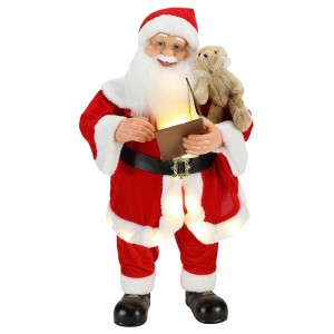 80cm animat de Crăciun de Crăciun Santa Claus cu iluminare ornament muzical decorare Colecție tradițională de vacanță Figurină