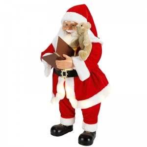 80cm animat de Crăciun de Crăciun Santa Claus cu iluminare ornament muzical decorare Colecție tradițională de vacanță Figurină