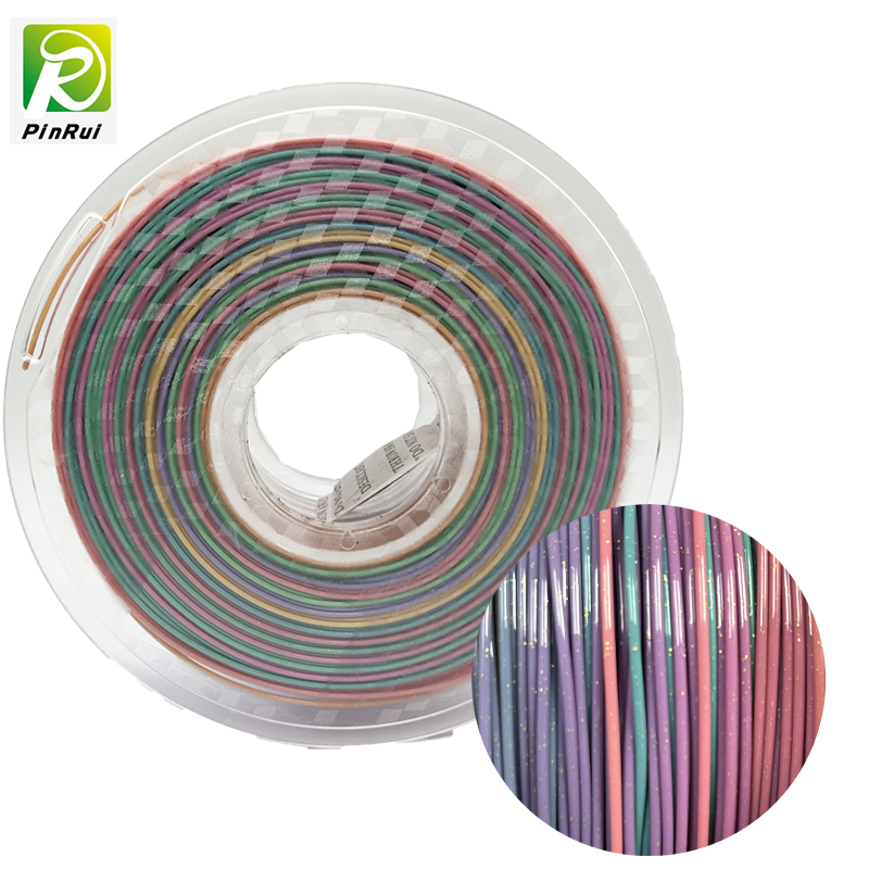 Pinrui Glitter PLA 1.75mm 3D Printer Filament Sparkle Twinkling Culoare curcubeu