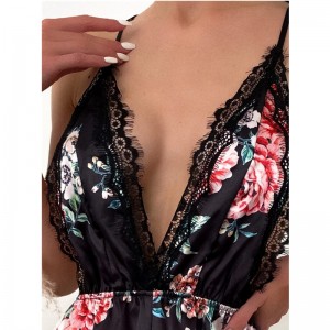 Sexy Hollow Out Floral Bodysuit High Cut V Neck Lenjerie Teddy Ultra subțire respirabil Femei Erotic Sexy LingerieHot Produse