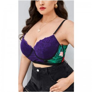 Plus Lace florale subwire sutien