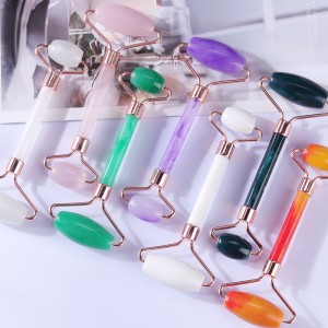 Roller Fața Slimming Massager Lift Instrumentul Rășină Masaj facial Cilindru de piele Masaj piele Îngrijirea frumuseții V în formă dublă