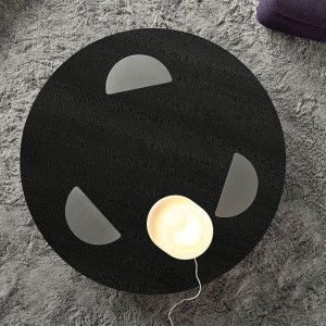 Italiană de design din oțel inoxidabil din oțel mare lux de luxnegru din sticlă rotundă cafea modernă pentru mobilier de cameră de zi