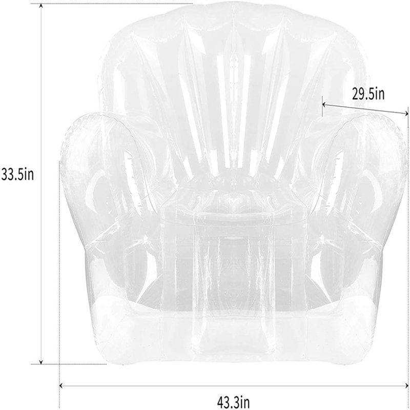 PVC canapea gonflabilă transparentă, dormitor în aer liber Balcon de agrement, scaun cu un singur gonflabil