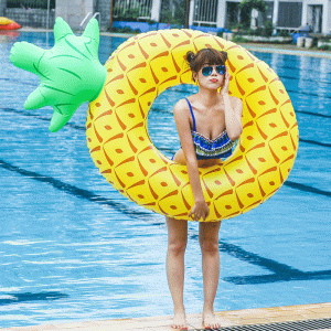 Inel de înot pentru ananas gonflabile, plutitor portabil pentru piscină, jucărie de apă pentru adulți și copii