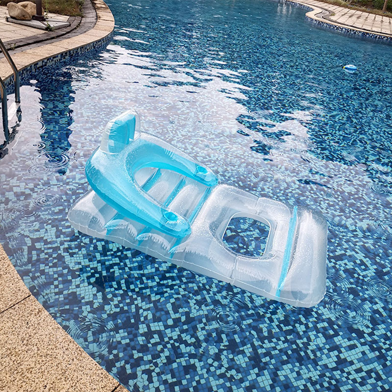 Canapele de apă gonflabile Înapoi, Piscină plutitoare plutitoare transparentă, Propul de fotografiere Reclinator gonflabil pentru petrecere