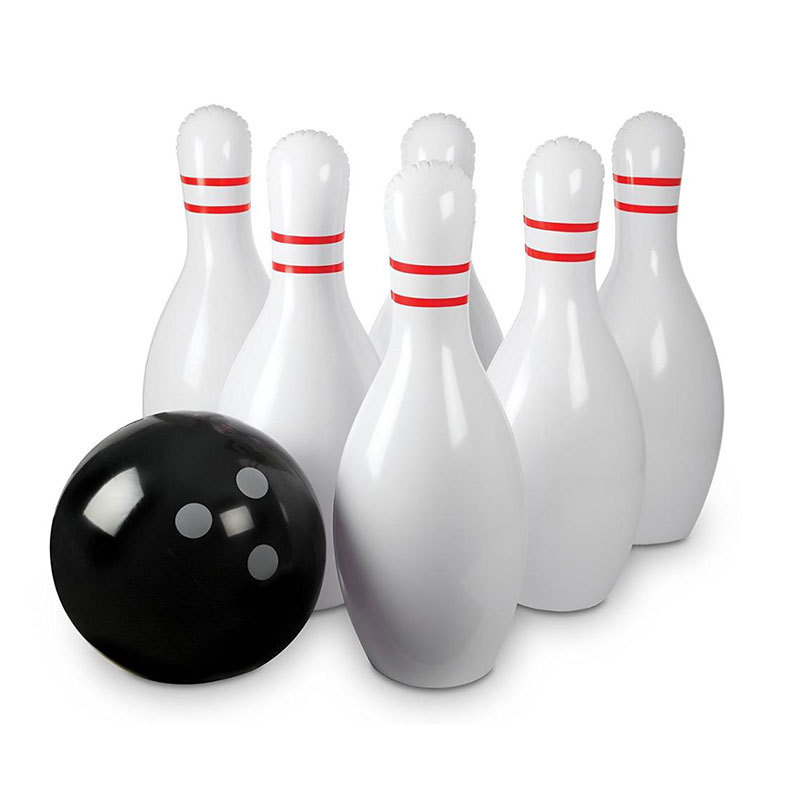 Setul de bowling gonflabil include o minge mare și 6 pini de bowling gonflabil Jumbo Bowling Set joc pentru copii