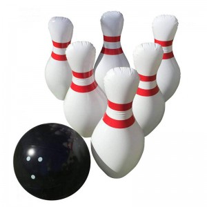 Setul de bowling gonflabil include o minge mare și 6 pini de bowling gonflabil Jumbo Bowling Set joc pentru copii