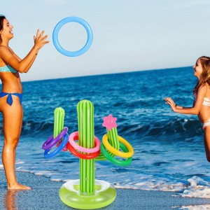 Gonflabil Cactus Ring Toss Game Set plutitor, Cactus Game Float