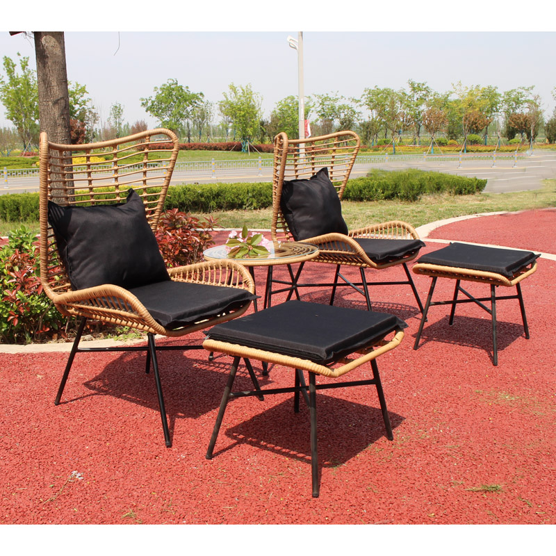 Set de canapea oțel&wicker 5pcs