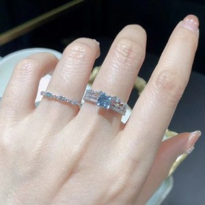Aquamarine Double Design Ring Piene pentru fată