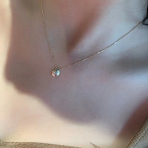 Tuochen Bijuterii Waterdrop, pandantiv prințesă, 18k/14k/10k aur galben cu bijuterii cu colier cu diamante