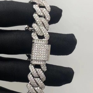 Bijuterii Tuochen Sterling Silver 925 cu brățară de piatră Moissanite pentru om