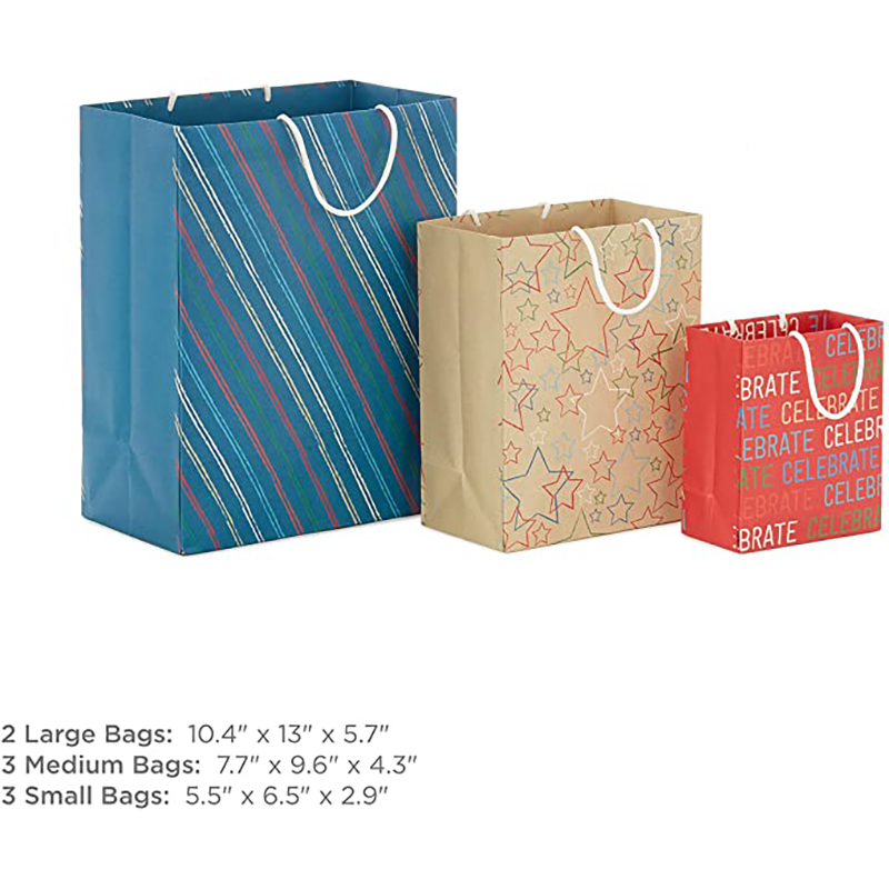 Hallmark Recyclable Bag Sortiment (8 pungi: 3 Small 6 \\ \