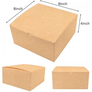 Moretoes Brown Cutii cadou Kraft Pack 8x8x4 inci, cutii de carton cadou de hârtie cu capace pentru cadouri de Crăciun, cutii de propuneri de onoare de onoare, cutii de cupcake, cutie cadou de artizanat