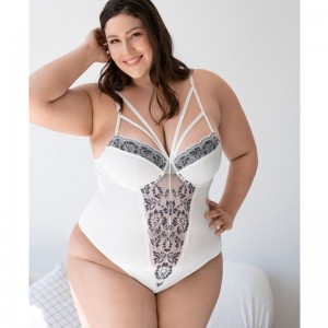 Plus size dantelă de dantelă harnașă sexy și bustiers cu inserție din dantelă