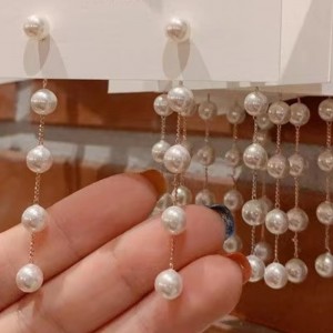 Cercei de perle de aur de 18k pentru fete