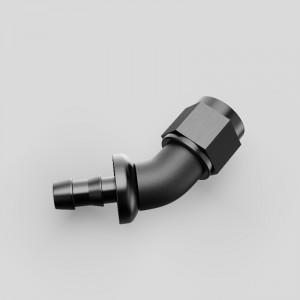 O bucată completă cu flux completneîntrerupt Barb Push Block Ends o montare