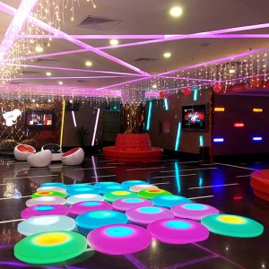 Plăci portabile rotunde de dans cu led dans în aer liber/indoor, control touch control interactiv lumin up disco dance dance, plastic de plastic senzorial senzorial și jucării de educație specială pentru copii