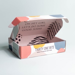 Cutie de avion roz cu două fețe Square Square Express Tricou Tricou Cutie de ambalare cu mai multe dimensiuni Cutie ondulată