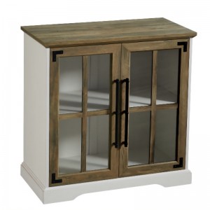 Camera de zi pentru bucătărie Living Sideboard Dulap de depozitare Bufet, 32 inch, 2 uși Raftul dublu, stil contemporan