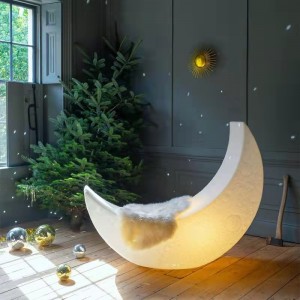 Petrecere LED Luminous Scaun în aer liber/indoor Plastic Moon Lampa Luminous LED Lună scaun balansoar