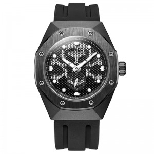 Baogela Schelet Quartz ceasuri pentru bărbați Sport Sport Armată Militară Prelătură de mână luminoasă Silicon Impermeabil Man1901 Black White