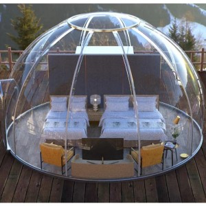 Cortul transparent al cupolei geodezice în aer liber, cort cupolă pentru hotel pentru stațiune, camping, activități în aer liber