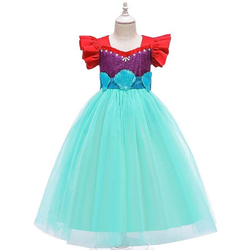 Baige Kids Mermaid Ariel Princess Girl Rochie Halloween Cosplay Costum Mry002